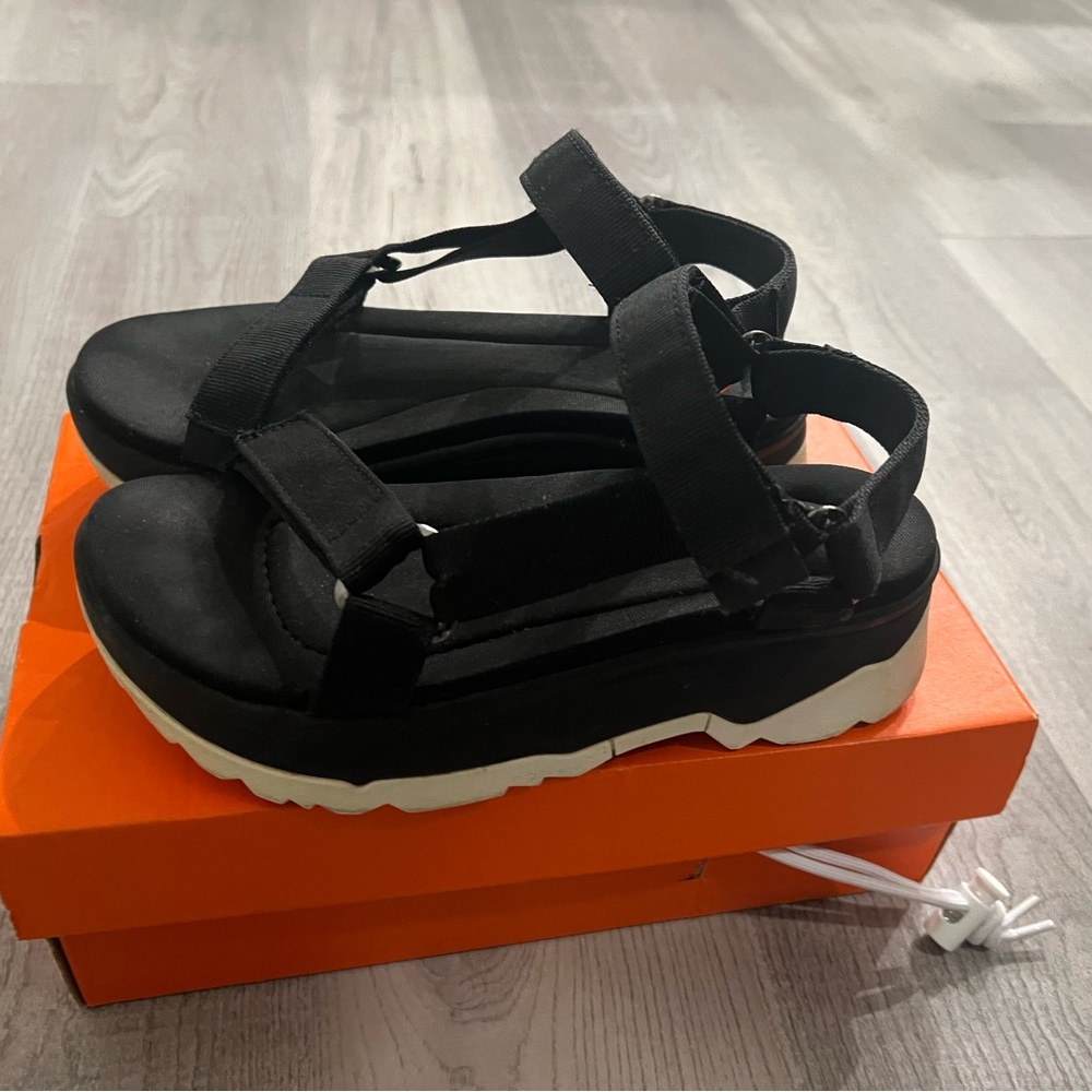 Teva Black and White Platform Sandals